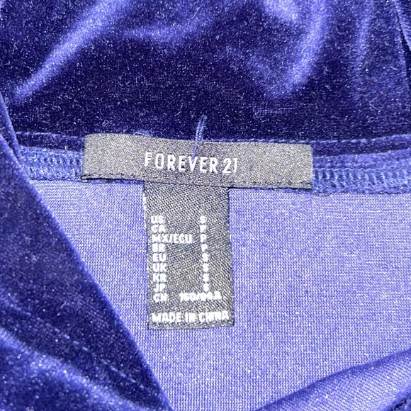 Forever 21 Blue Velvet Hoodie - Picture 3 of 3
